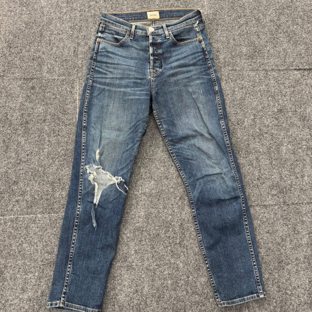 Hudson Jeans Women's Size 27 Holly High Rise Crop Skinny Distressed‎ Denim